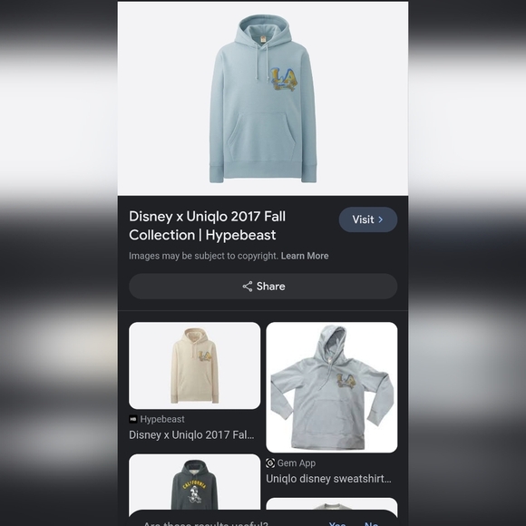 Disney LA Uniqlo 2017 Fall Collection Hypebeast Size XL ( Unisex ) Hoodie - Picture 1 of 8